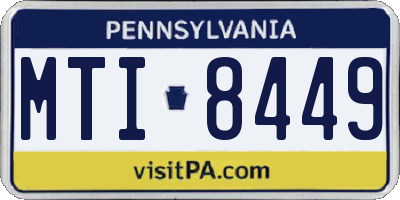 PA license plate MTI8449