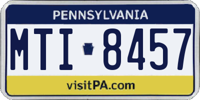 PA license plate MTI8457
