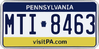 PA license plate MTI8463