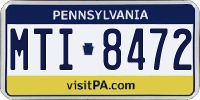 PA license plate MTI8472