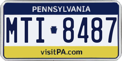 PA license plate MTI8487
