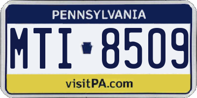 PA license plate MTI8509