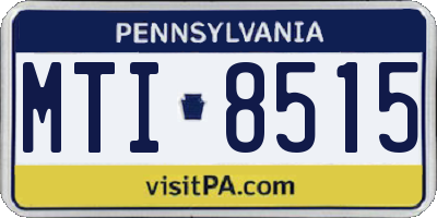 PA license plate MTI8515