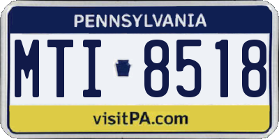PA license plate MTI8518
