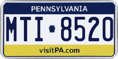 PA license plate MTI8520