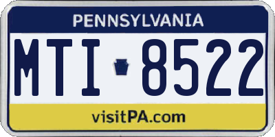 PA license plate MTI8522