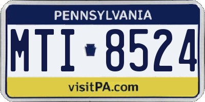 PA license plate MTI8524