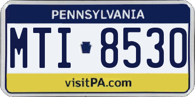 PA license plate MTI8530