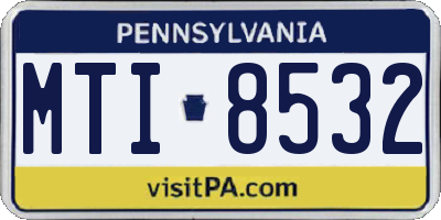 PA license plate MTI8532