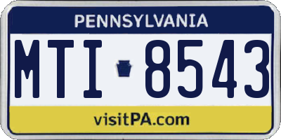 PA license plate MTI8543