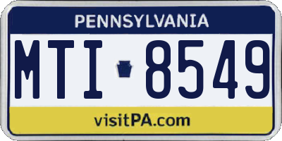 PA license plate MTI8549