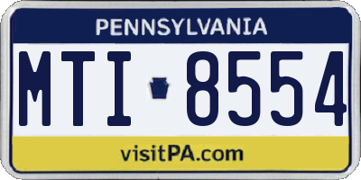 PA license plate MTI8554