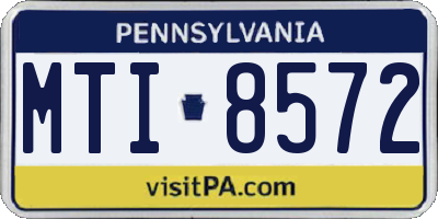 PA license plate MTI8572