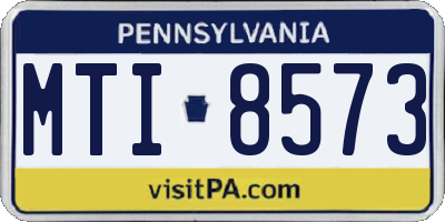 PA license plate MTI8573