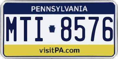 PA license plate MTI8576