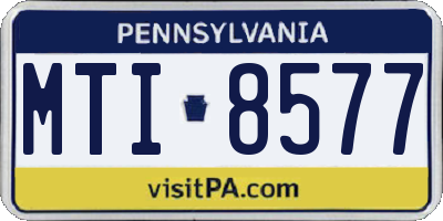 PA license plate MTI8577