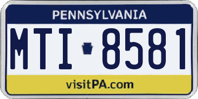 PA license plate MTI8581
