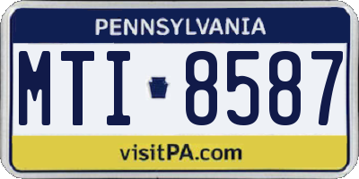 PA license plate MTI8587