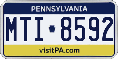 PA license plate MTI8592
