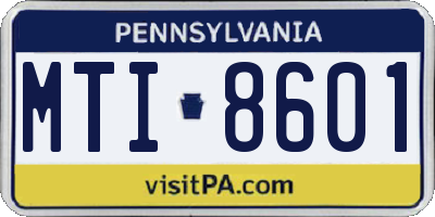 PA license plate MTI8601