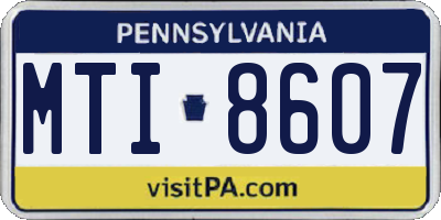 PA license plate MTI8607