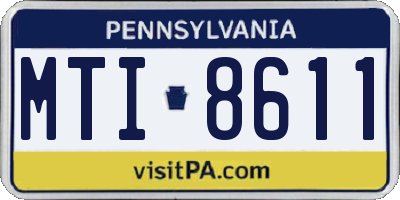 PA license plate MTI8611