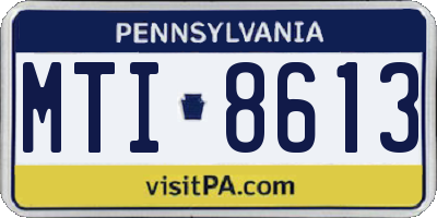 PA license plate MTI8613