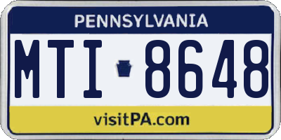 PA license plate MTI8648