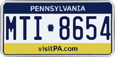 PA license plate MTI8654