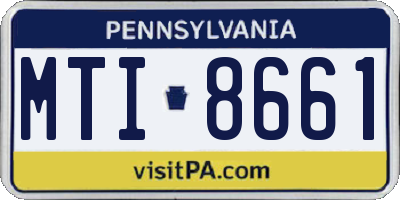 PA license plate MTI8661