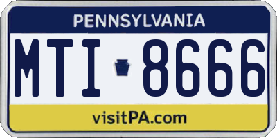 PA license plate MTI8666