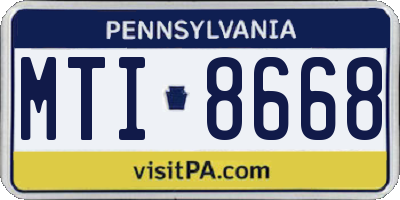 PA license plate MTI8668
