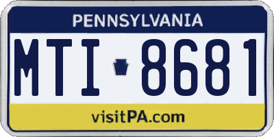 PA license plate MTI8681