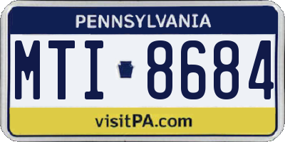 PA license plate MTI8684