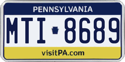 PA license plate MTI8689