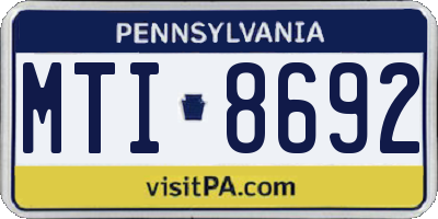 PA license plate MTI8692