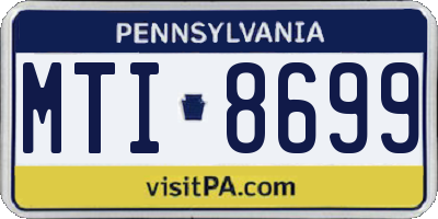 PA license plate MTI8699