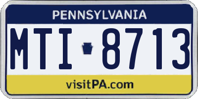 PA license plate MTI8713