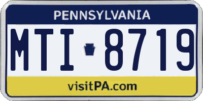 PA license plate MTI8719