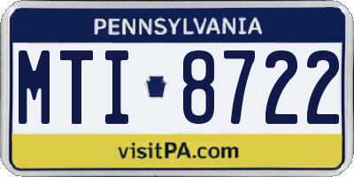 PA license plate MTI8722