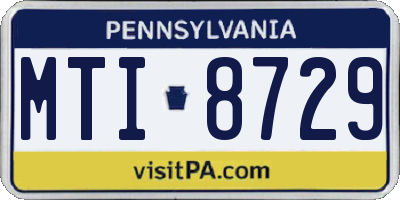 PA license plate MTI8729