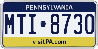 PA license plate MTI8730
