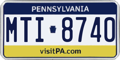 PA license plate MTI8740