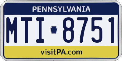 PA license plate MTI8751