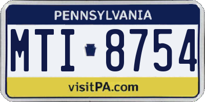PA license plate MTI8754