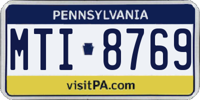 PA license plate MTI8769