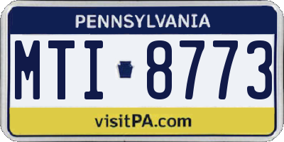 PA license plate MTI8773