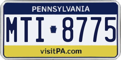 PA license plate MTI8775