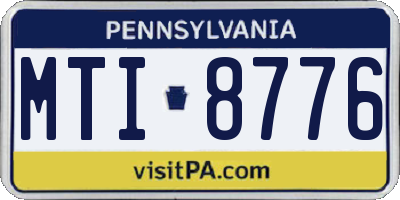 PA license plate MTI8776