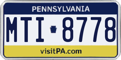 PA license plate MTI8778